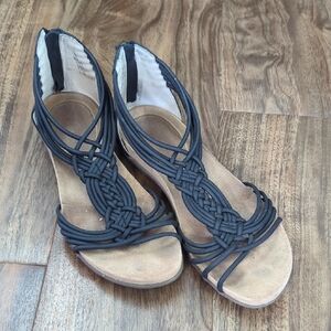 Me Too Black Strappy Camilla Sandals